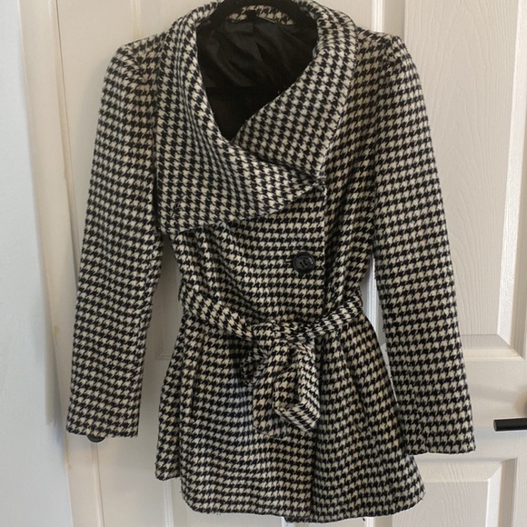 Houndstooth cowl neck coat - S - Lovestitch - Picture 5 of 8